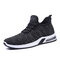 Mens Air Cushion Sole Fabric Breathable Running Shoes - Gray