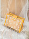 Women 2Pcs Daisy Lock Jelly Chains PVC Transparent Crossbody Bag - Yellow