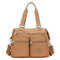 Nylon Large Capacity Lightweight Multi-pocket Crossbody Bag Handbag For Women - Beige