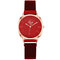 Trendy Classic Women Wristwatch Rose Gold Case Round Dial Full Alloy Quartz Watches - Red