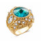 Vintage Finger Rings Round Gemstone Zircon Gold Geometric Rings Ethnic Jewelry for Men - Green