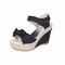 Women Fish Mouth Wedge Sandals - Black