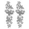 Vintage fleur irrégulière couture boucles d'oreilles en métal géométrique longues boucles d'oreilles bijoux chic - argent