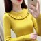 Knitted Sweater Women's Head Slim Long-sleeved Short Wooden Ear Sweater Inside The Bottoming Shirt - Yellow