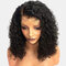 Natural Black Short Curly Hair Long Bangs Afro Small Curly Black Women Chemical Fiber Wigs - Black