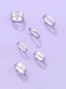 6/7/9 Pcs/Set Trendy Vintage Multi-element Heart Hollow Geometric-shaped Alloy Joint Rings - Silver
