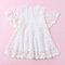 Lace Flower Girls Solid Color Princess Dress For 3-11Years - White