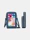 Women Multifunctional Touch Screen 6.5 Phone Bag Crossbody Bag - Blue
