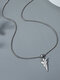 Trendy Personality Retro Triangle Arrowhead Stainless Steel Long Pendants Necklaces - Silver