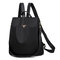 Women Waterproof Printed Nylon Anti-theft Backpack - Black