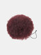 Afro Ponytail Hair Bun Drawstring Explosive Head Fluffy Curly Caterpillar Bun Hair Extensions - Wine Red