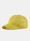 Women Lace Mesh Hollow Sunshade Sunscreen Outdoor Casual Sun Hat Peaked Cap Baseball Cap - Yellow
