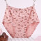 Cotton Large Size High Waisted Underwear - Pink 1