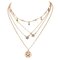 Bohemian Multilayer Gold Necklaces Round Slice Beads Stars Chain Pendant Necklace for Women - Gold