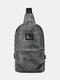 Retro Waterproof Earphone Hole Design Adjustable Backpack Mode Large Capacity Chest Shoulder Bag - Gray