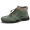 Men Classic Handmade Soft Comfy Suede Sock Ankle Boots - Dark Green