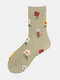 5 Pairs Unisex Cotton Jacquard Variety Of Floral Leaves Pattern Simple Breathable Tube Socks - #05