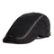 Mens Cotton Embroidery Sunshade Berets Caps Casual Travel Painter Forward Hat - Black