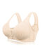 Wireless Front Closure Print Soft Gather Bras By Newchic - Nude