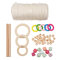 A Set Of Flower Pot Woven Basket Material DIY Plant Rope Wood Bead Wood Ring Cotton Rope Combination Set - #1