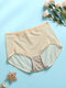 Multi Color Women Mesh See Through Breathable Cozy High Waist Panties - Nude