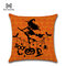 Cartoon Halloween Witches Pumpkin Pattern Linen Cushion Cover Home Sofa Halloween Art Decor - #1