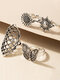 Set di anelli in lega di forma geometrica cava con fiore di farfalla di girasole vintage alla moda vintage - #01