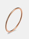 Trendy Simple Solid Color All-match Circle-shaped Titanium Steel Ring - Rose Gold