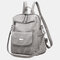 Women Casual Large Capacity Shoulder Bag Solid Backpack - Grey