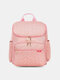 Women Nylon Fabric Casual Large Capacity Mommy Bag Wet and Dry Separation Design Backpack - Pink