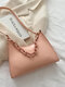 Women Fashion Faux Leather Chain Handbag Shoulder Bag - Pink