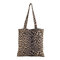 Leopard Tote Handbag Casual Canvas Shoulder Bag For Women - Beige