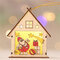 Wooden Santa Claus Snowman Elk Night Light Christmas Gift Hanging Wood-made Mini House  - #5