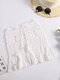 Solid Knit Crochet Hollow Knotted Beachwear Mini Skirt - White