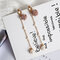 Boucles d'oreilles en forme d'oreille douce Rose perles Tessals chaîne pendentif balancent bijoux élégants pour les femmes - Rose