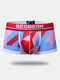 Men Funny Geometric Print Boxer Briefs Sexy Seamless Colorful Underwear - Red