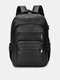 Vintage Multifunction USB Charging Waterproof Faux Fur Large Capacity Backpacks - Black