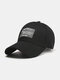 Unisex Cotton Solid Letter Pattern Patch Adjustable All-match Sunscreen Baseball Cap - Black