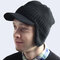 Velvet Hat and Scarf for Protecting Ear Beanie Scarf Suit - Black