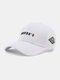 Unisex Cotton Embroidery Letter Solid Color Fashion Sunshade Baseball Hat - White