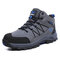 Men Outdoor Elastic Lace Warm Lined Non Slip Hiking Shoes - Gray