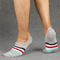 Mens Non-slip Stripe Vogue Casual Wild Soft Comfortable Cotton Boat Socks Short Tube Socks - Gray
