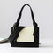 Women PU Leather Leisure Handbag Patchwork Crossbody Bag Casual Shoulder Bag - Black