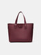 Women 2 PCS 15.6 Inch Laptop Large Capacity Multi-pocket Removable Key Multifunctional Shoulder Bag Handbag Tote - Red