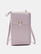 JOSEKO Women's Faux Leather Fashion Casual Phone Bag Multifunctional Long Wallet Crossbody Bag - Purple