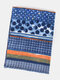Women Artificial Cashmere Dual-use Striped Lattice Dot Print Fashion Warmth Shawl Scarf - Blue