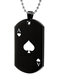 Trendy Simple Spades A Poker Geometric-shaped Pendant Stainless Steel Necklace - Black