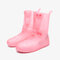 Unisex Thicken Waterproof Slip Resistant Clear Rain Shoes Foot Cover Protective - Pink