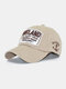 Unisex Cotton Letters Pattern Embroidery Patch  All-match Sunscreen Baseball Caps - Beige