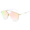 Men Women Thin Metal Frame Sunglasses Casual Outdoor Anti-UV HD Eyeglaases - Pink